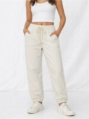 Aerie 100% Cotton Distressed White Pants Size S